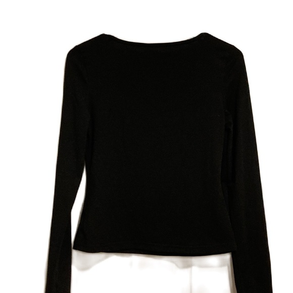 SHEIN Black Fitted Long Sleeve Blouse Sz. Medium - Picture 2 of 5